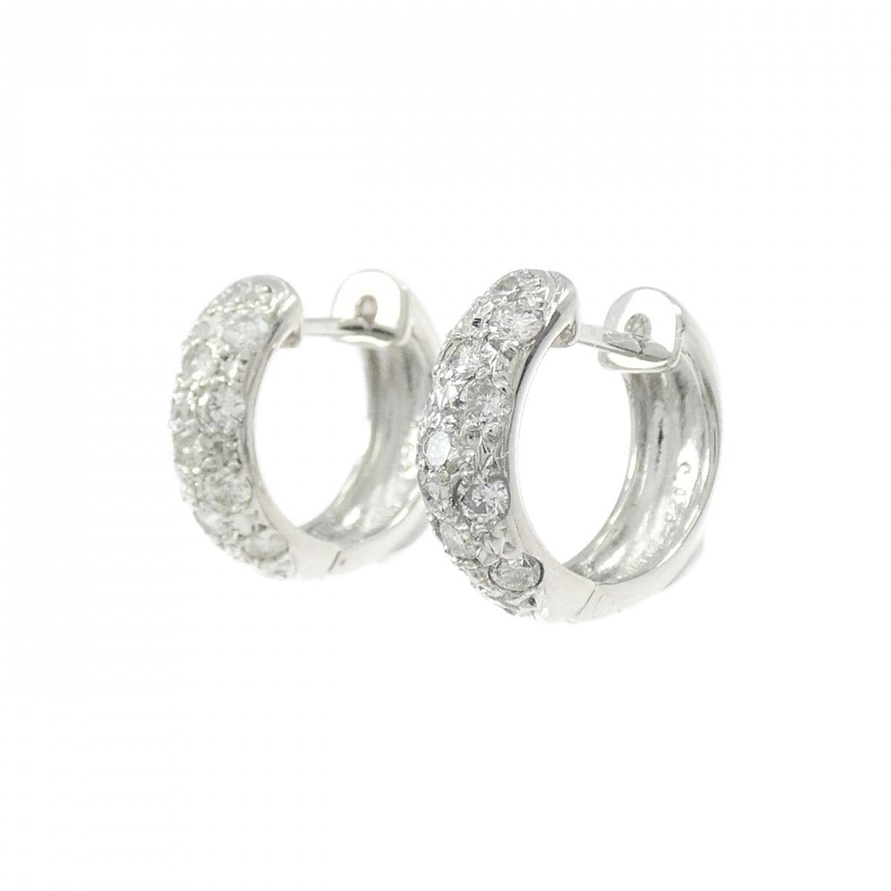 K18WG ダイヤモンド ピアス 0.86CT