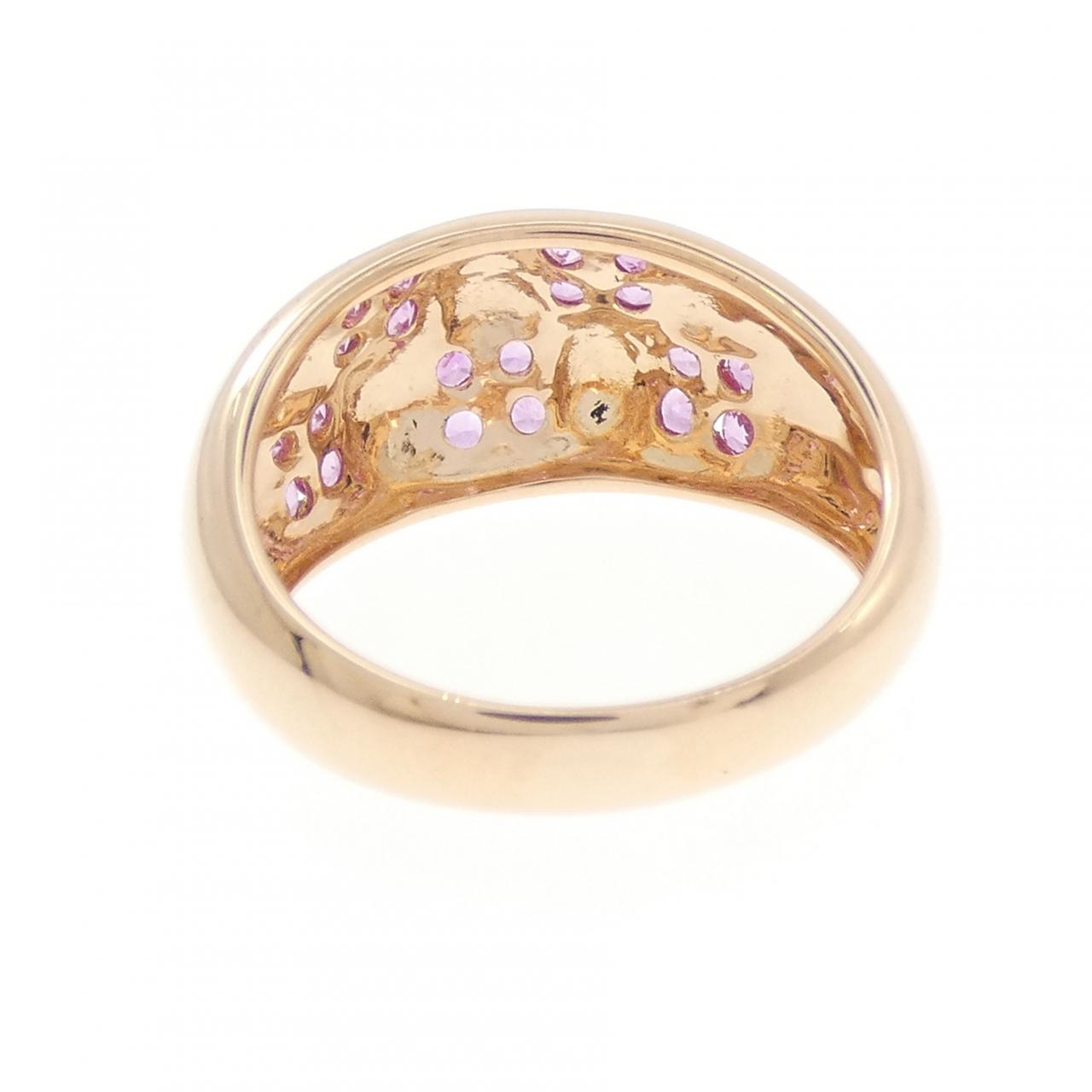 750PG フラワー サファイヤ リング 0.68CT