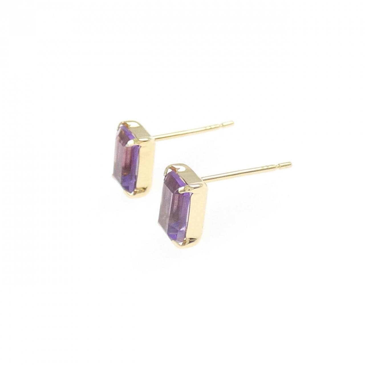K18YG アメジスト ピアス 0.80CT