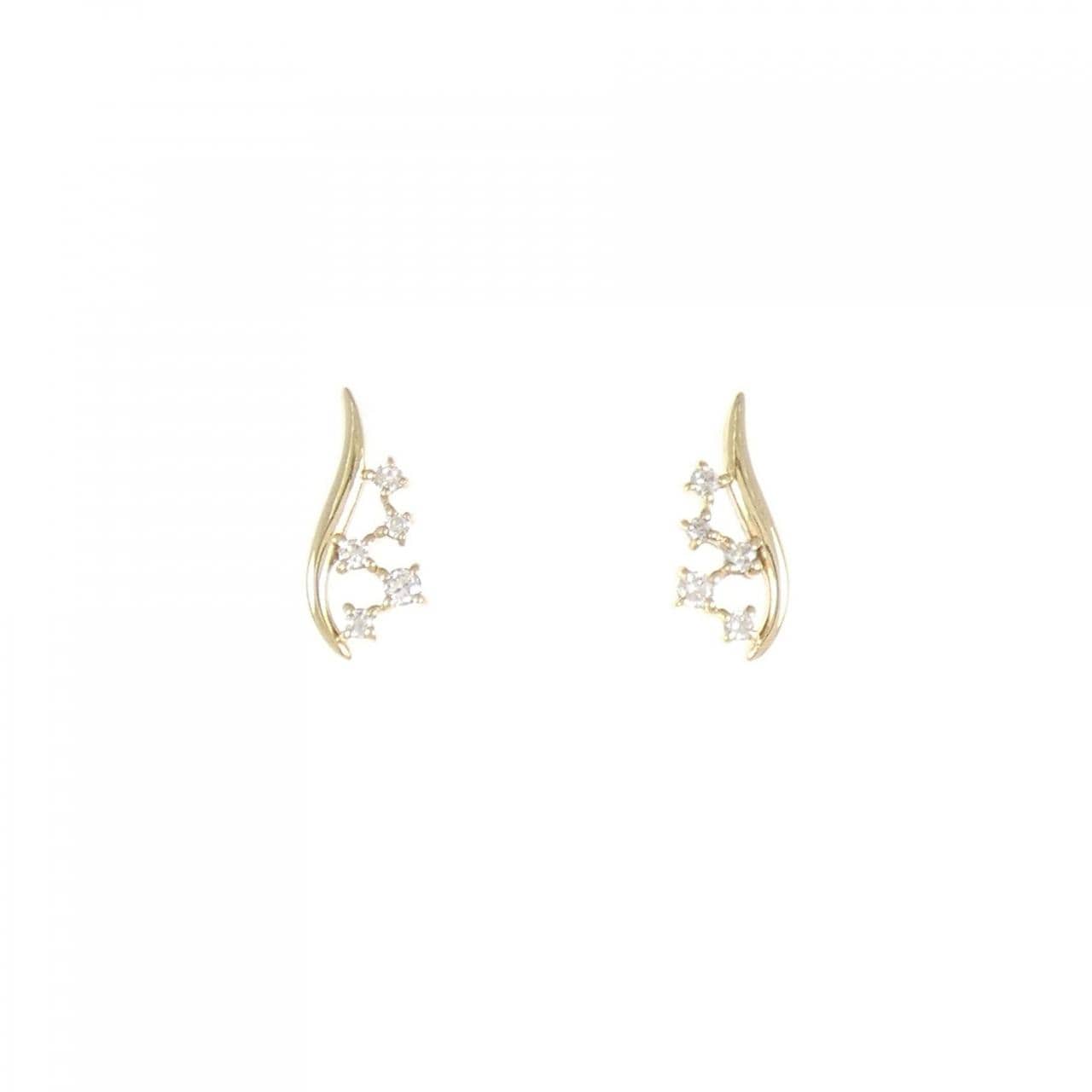 【新品】K10YG ダイヤモンド ピアス 0.08CT