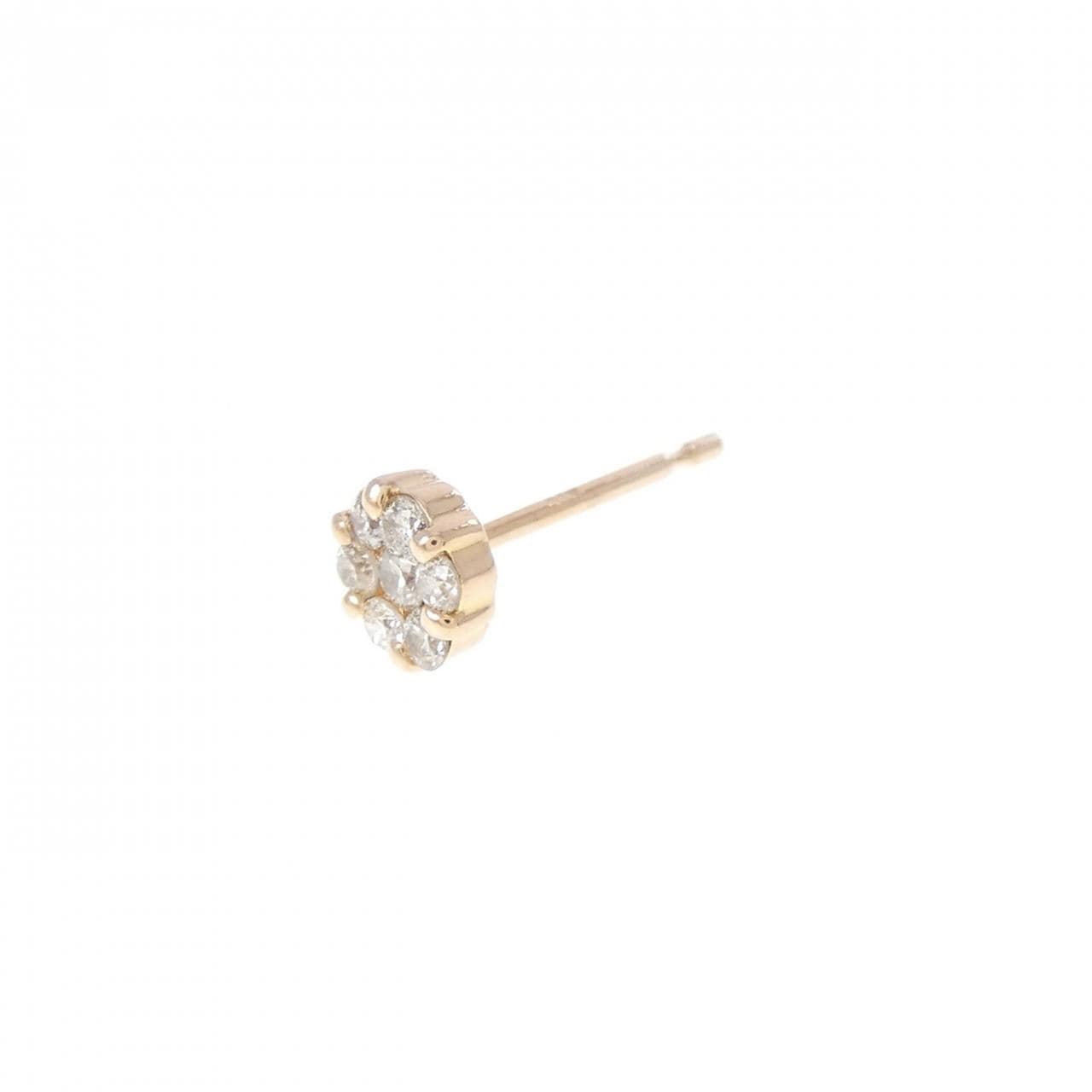K18PG ダイヤモンド ピアス 0.10CT 片耳