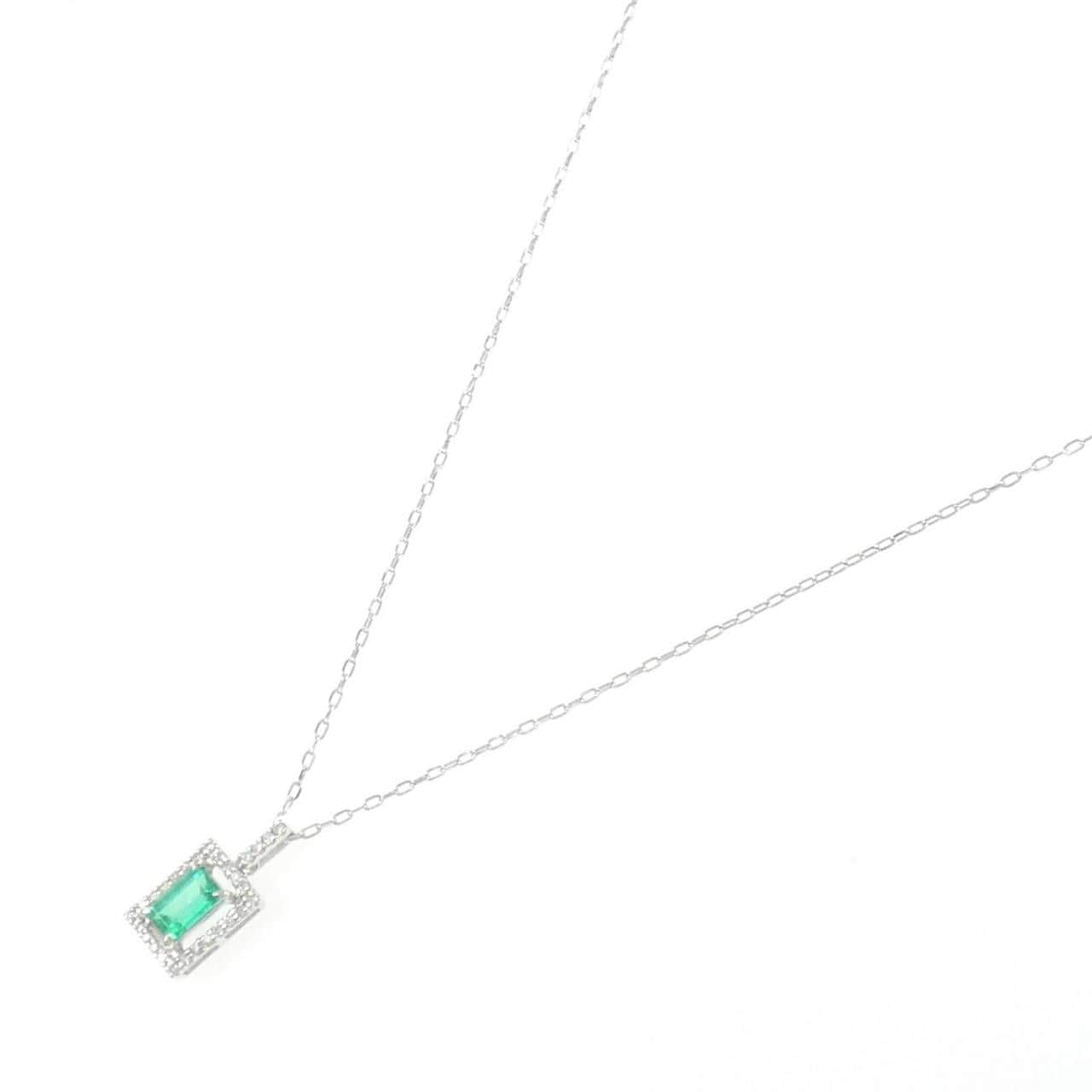 K18WG エメラルド ネックレス 0.41CT