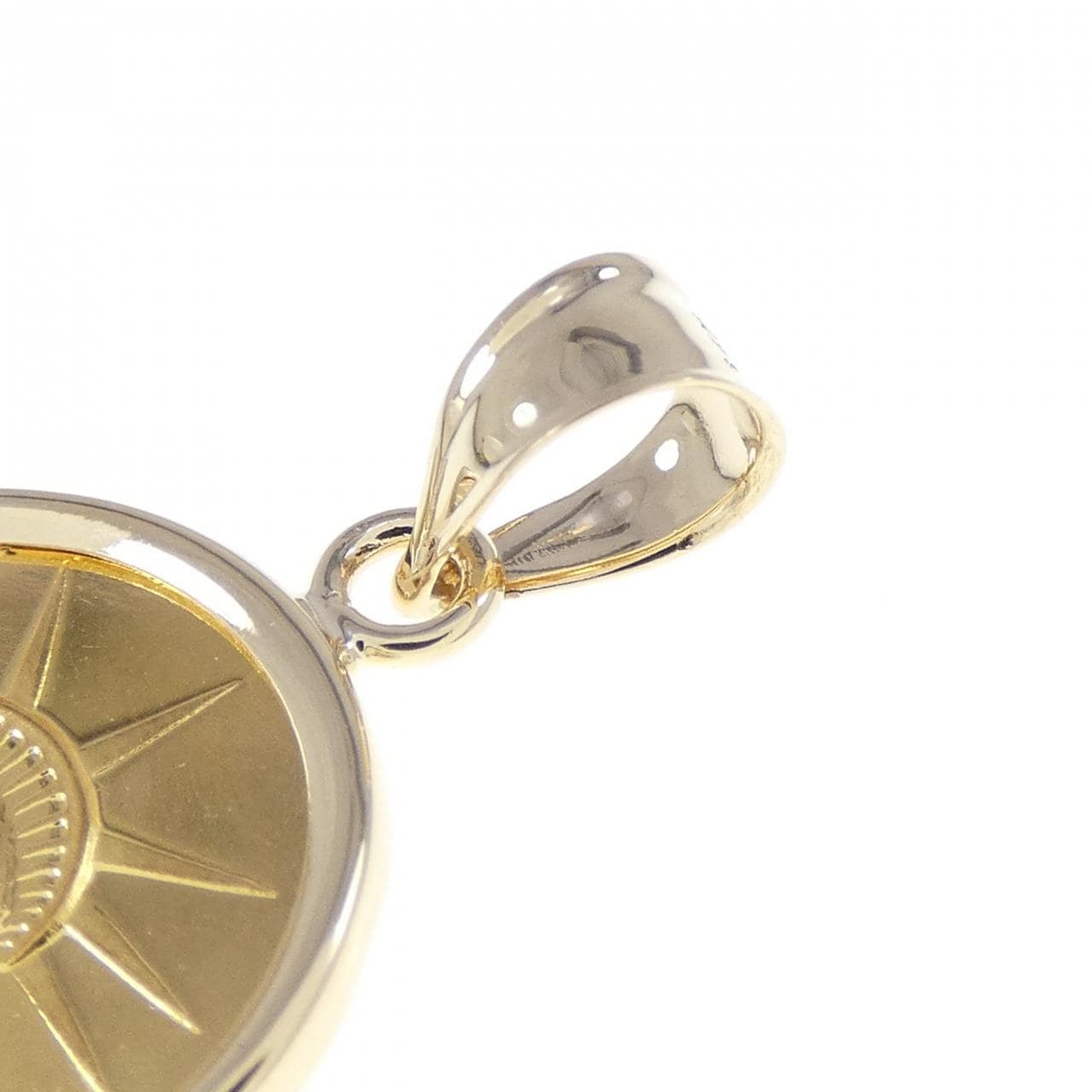 14K (frame) coin pendant