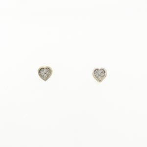 K10YG/K10WG ハート ダイヤモンド ピアス