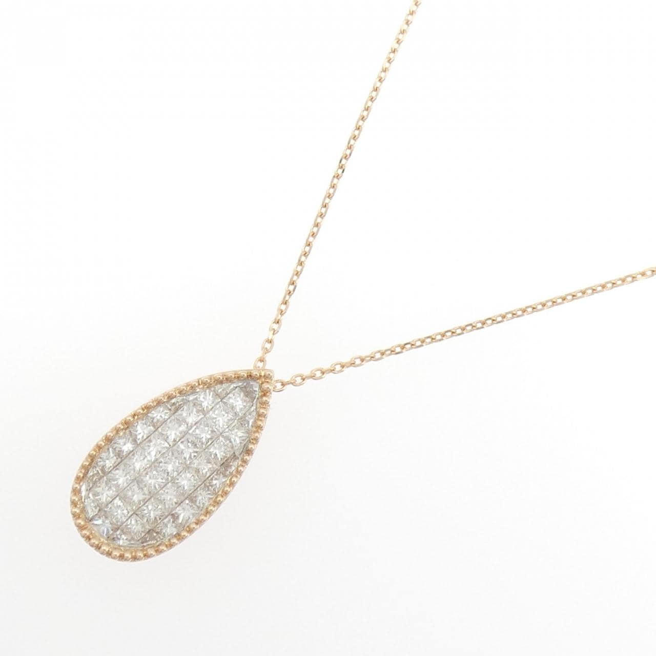 750PG/K18PG ダイヤモンド ネックレス 2.00CT