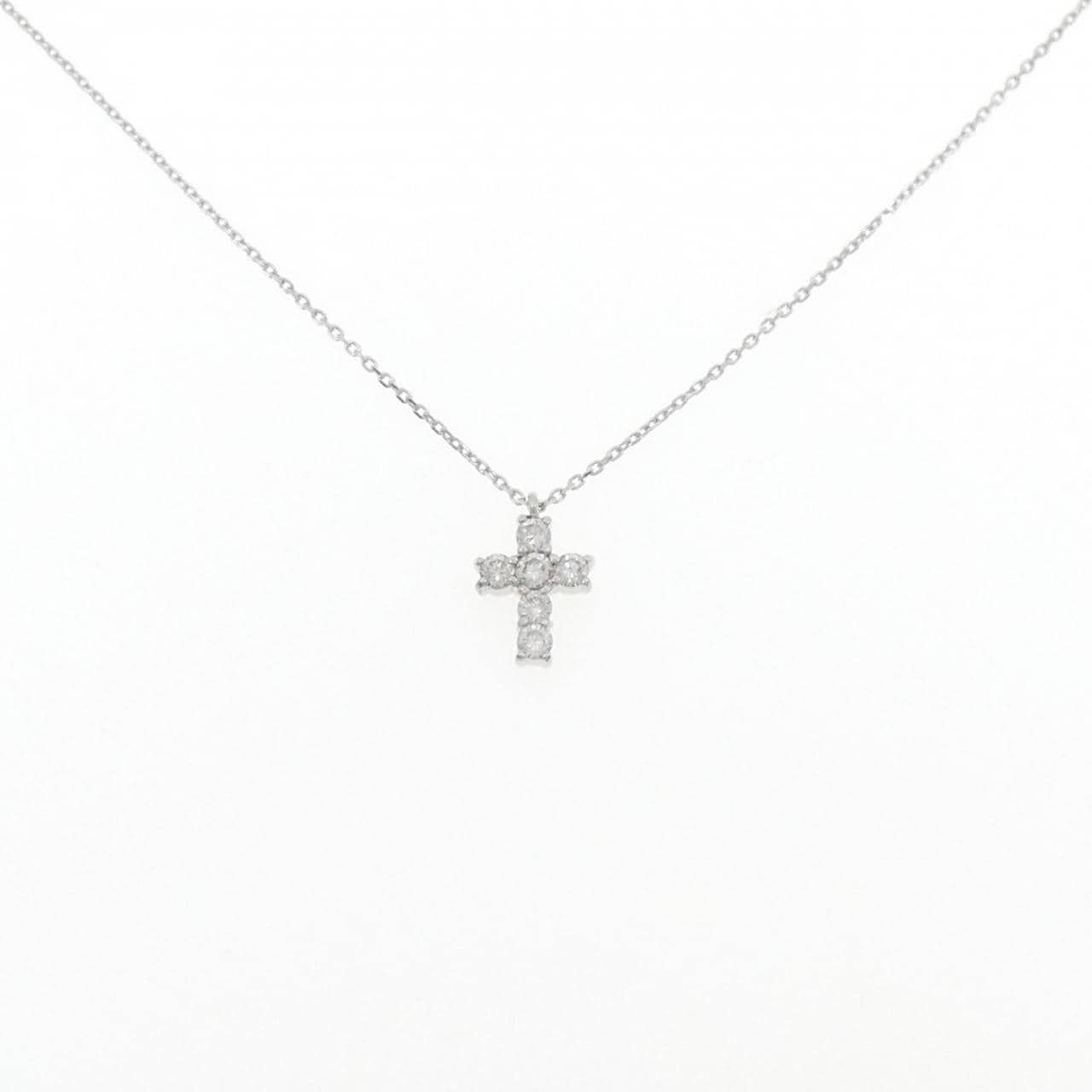 ヴァンドーム クロス ダイヤモンド ネックレス 0.30CT
