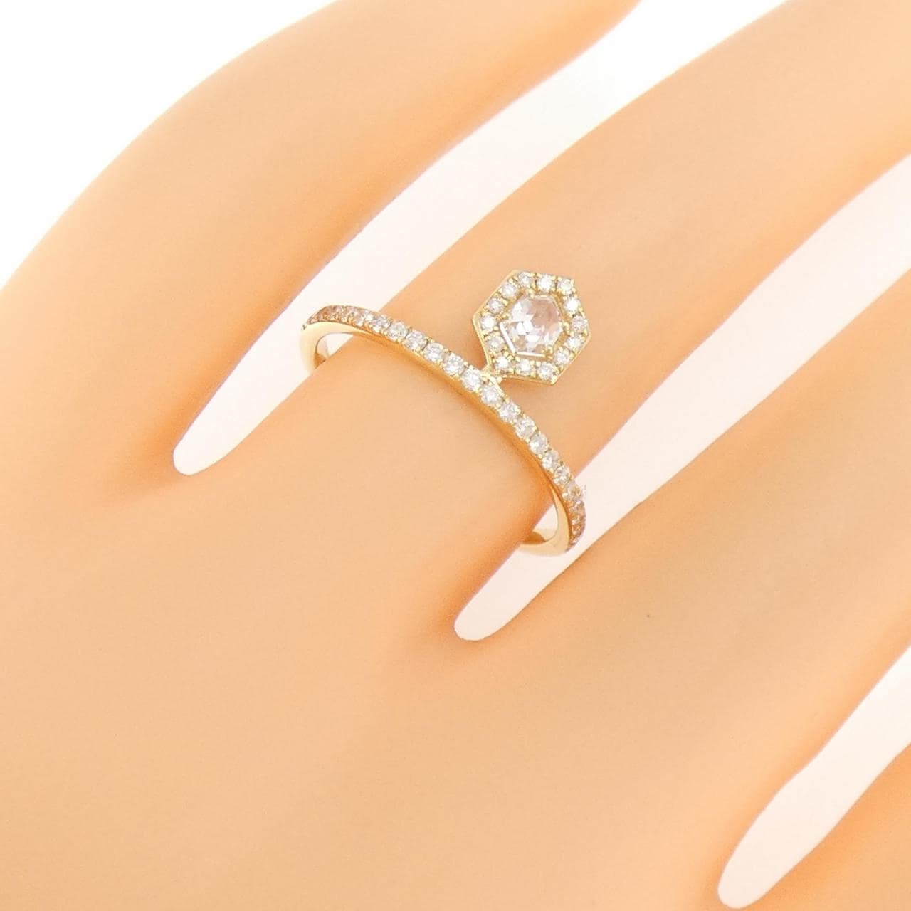 【新品】K18YG ダイヤモンド リング 0.18CT