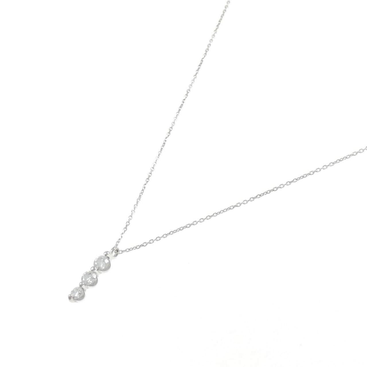 PT900/PT850 スリーストーン ダイヤモンド ネックレス 0.30CT