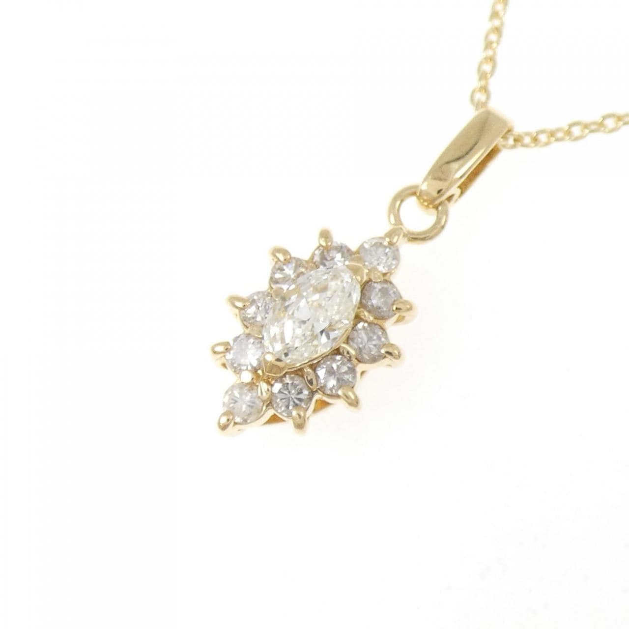 K18YG/750YG ダイヤモンド ネックレス