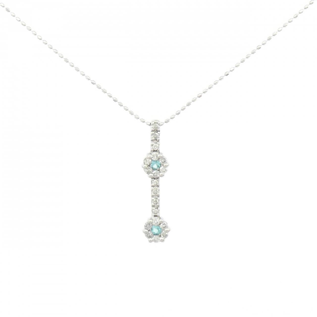 K18WG パライバトルマリン ネックレス 0.06CT