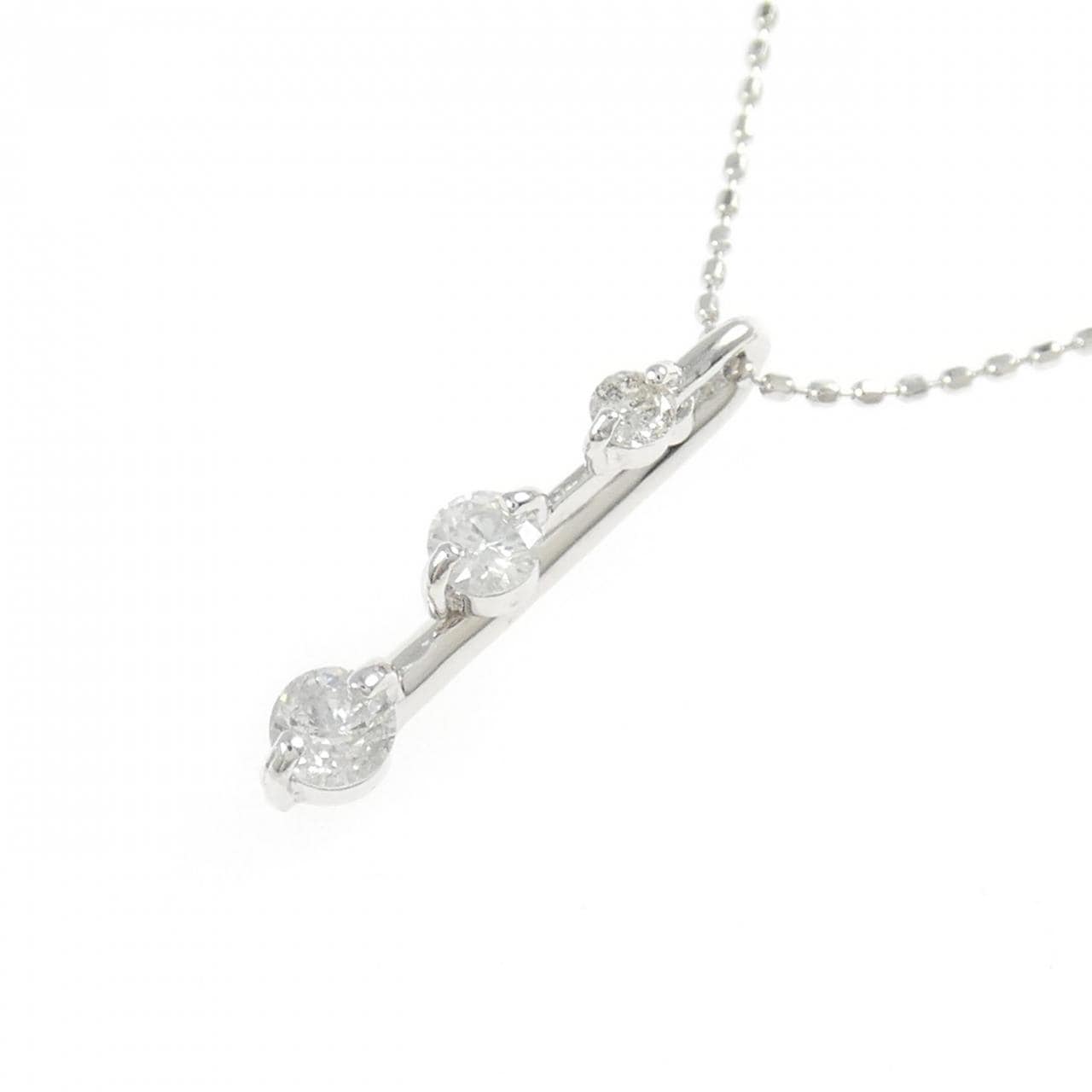 K18WG/750WG ダイヤモンド ネックレス 0.30CT