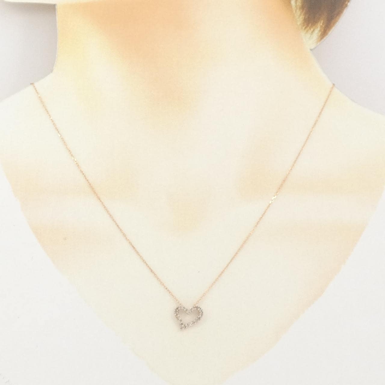 K10PG ハート ダイヤモンド ネックレス 0.20CT