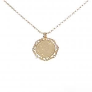 K18YG(枠) ダイヤモンド コイン ネックレス 0.07CT