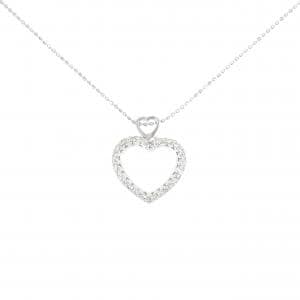 K18WG/750WG ハート ダイヤモンド ネックレス 0.16CT