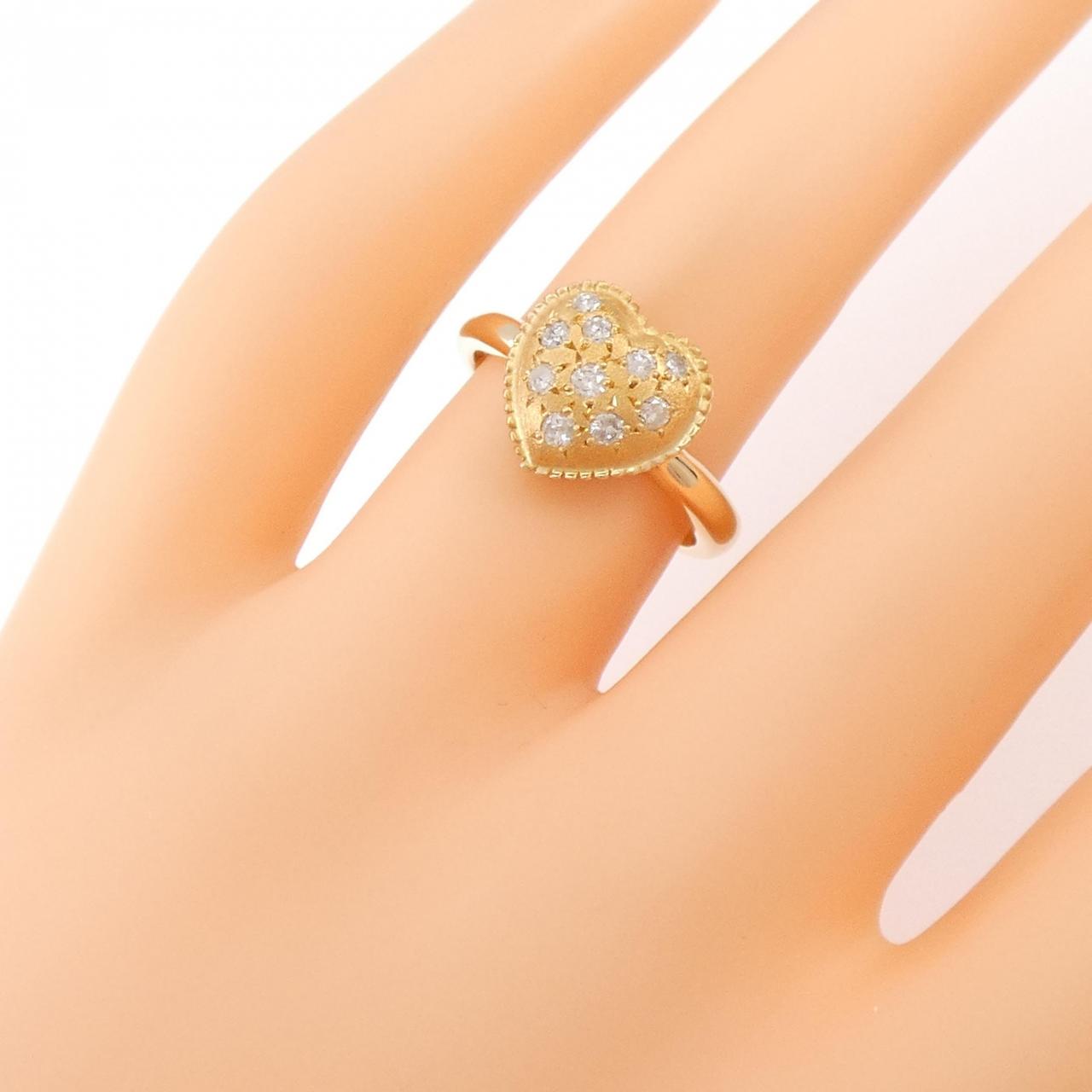 K18PG heart Diamond ring 0.20CT