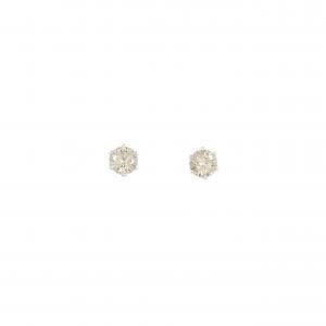 K10WG ソリティア ダイヤモンド ピアス 0.20CT