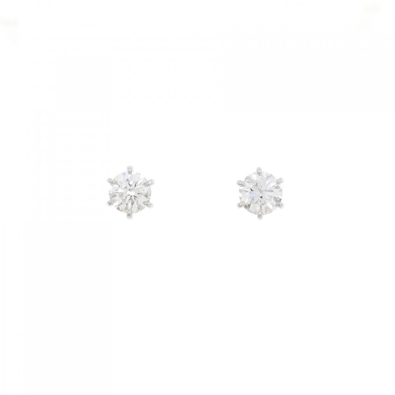 【リメイク】PT900/ST ダイヤモンド ピアス 0.418CT 0.443CT D VVS2 EXT
