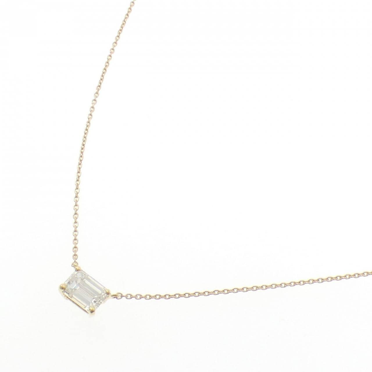 【リメイク】K18YG ダイヤモンド ネックレス 1.036CT J VS1 エメラルドカット