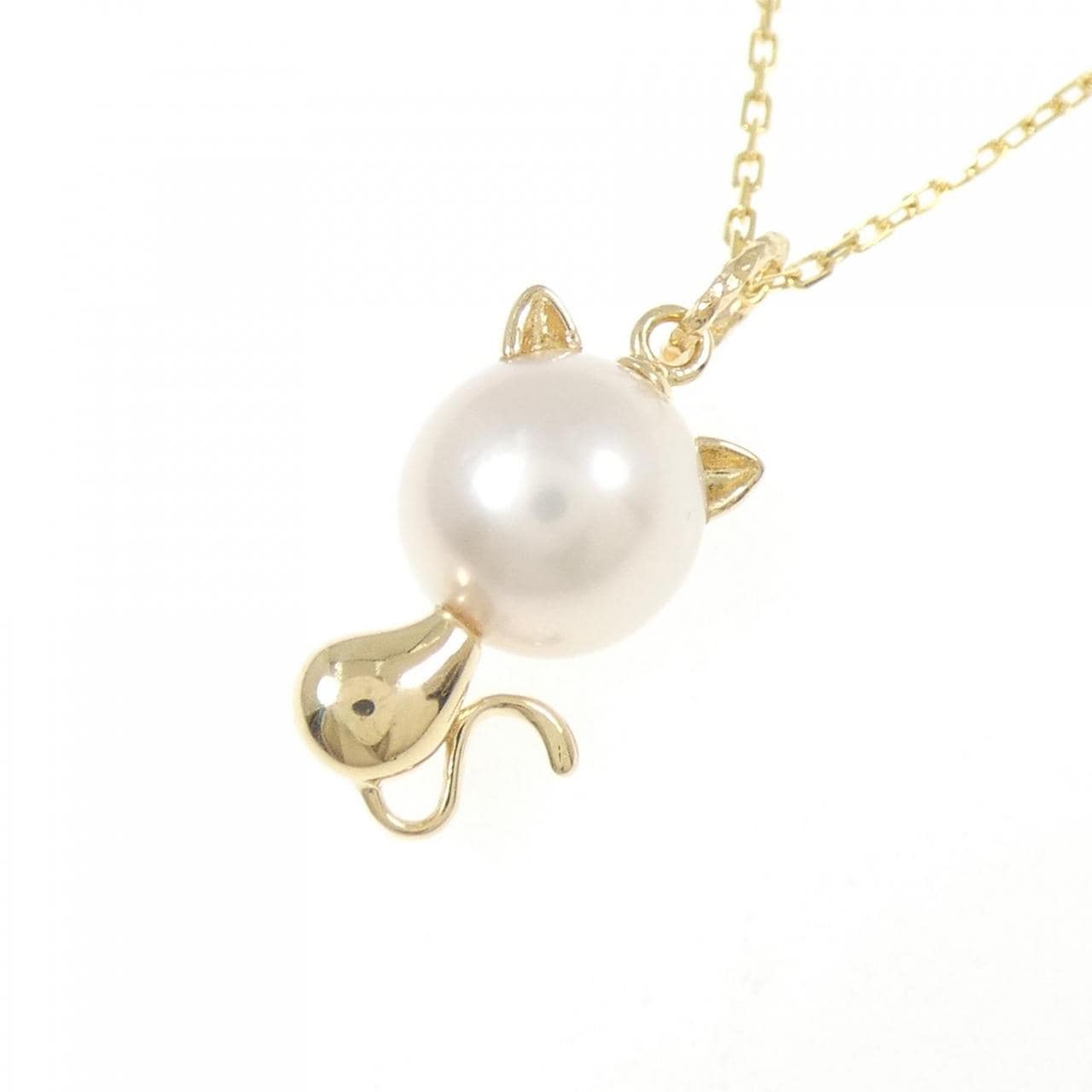 K18YG キャット アコヤパール ネックレス 8.1mm