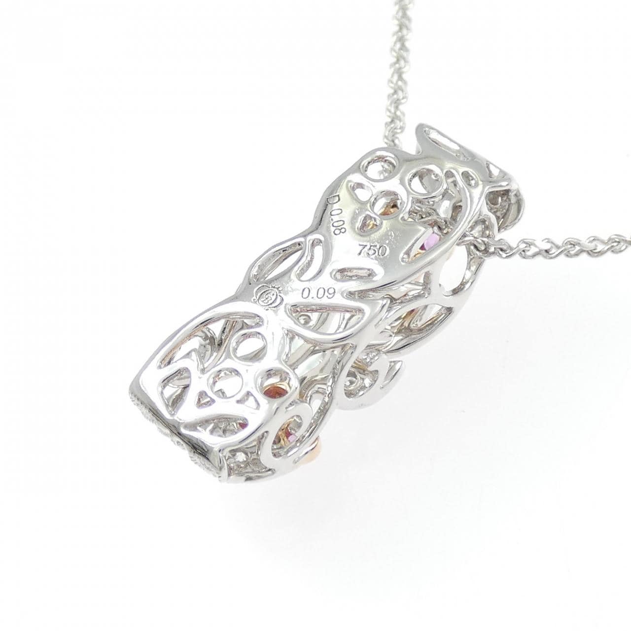 750WG/750PG/K18WG サファイヤ ネックレス 0.09CT