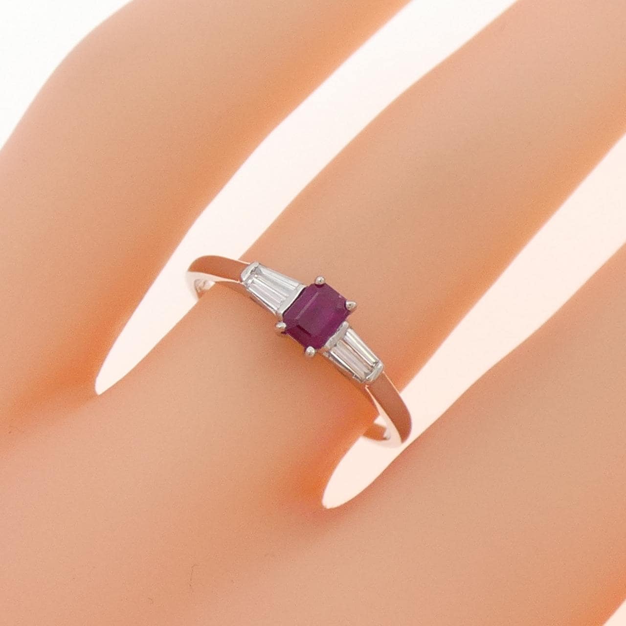 PT900 ルビー リング 0.28CT