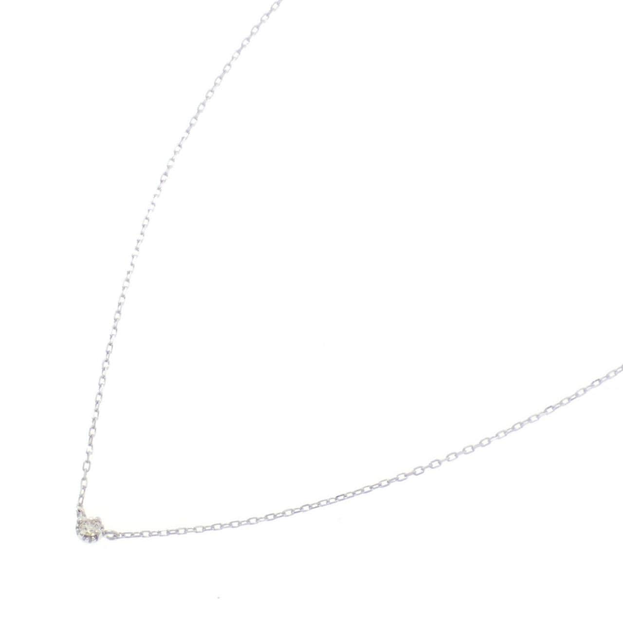 K18WG ソリティア ダイヤモンド ネックレス 0.05CT