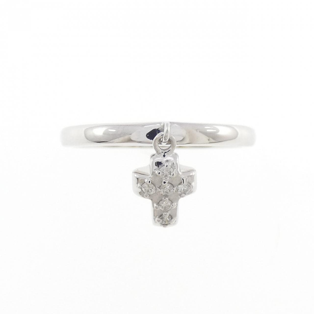 コメ兵｜K10WG クロス ダイヤモンド リング 0.04CT｜ジュエリー