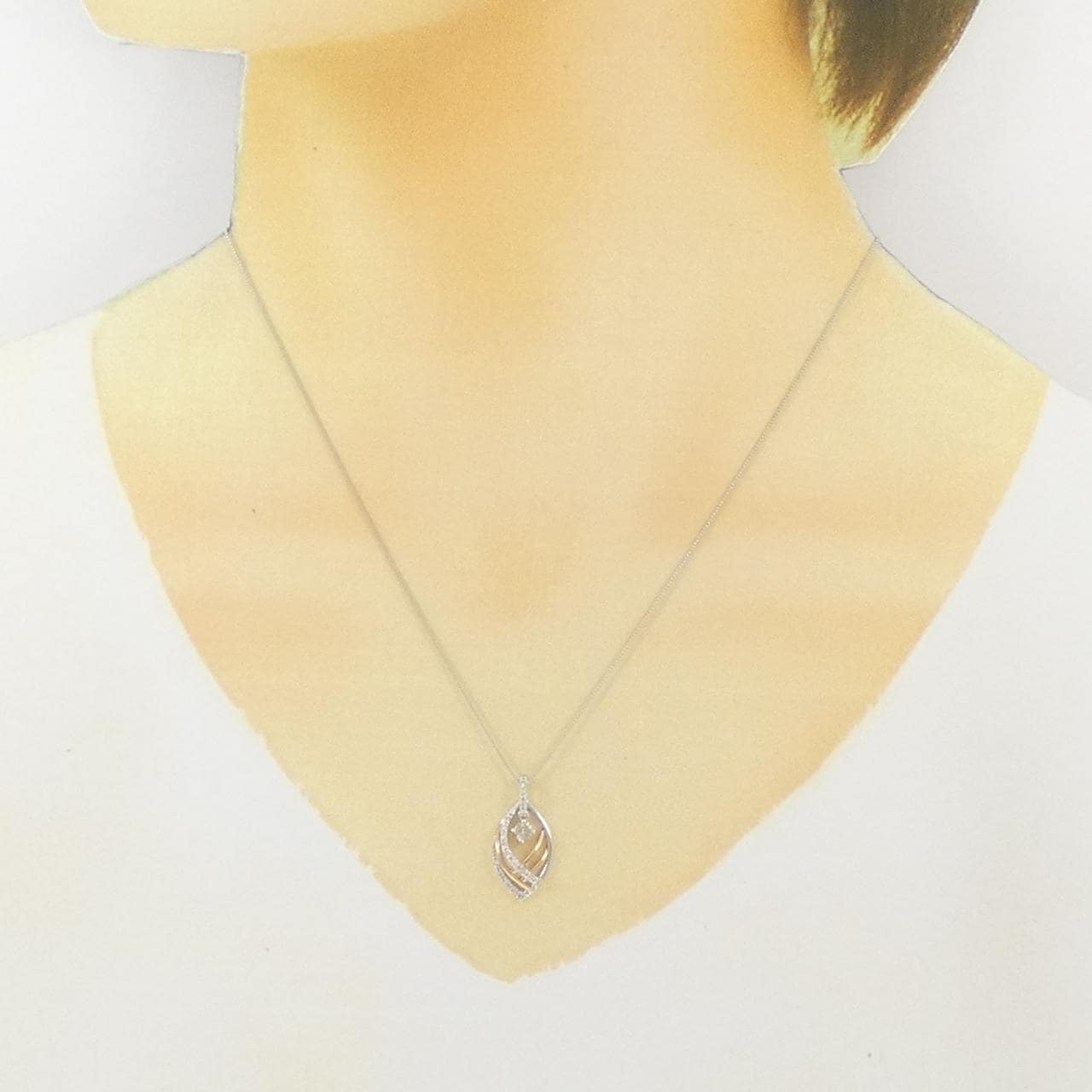 K18WG/K18PG ダイヤモンド ネックレス 0.23CT