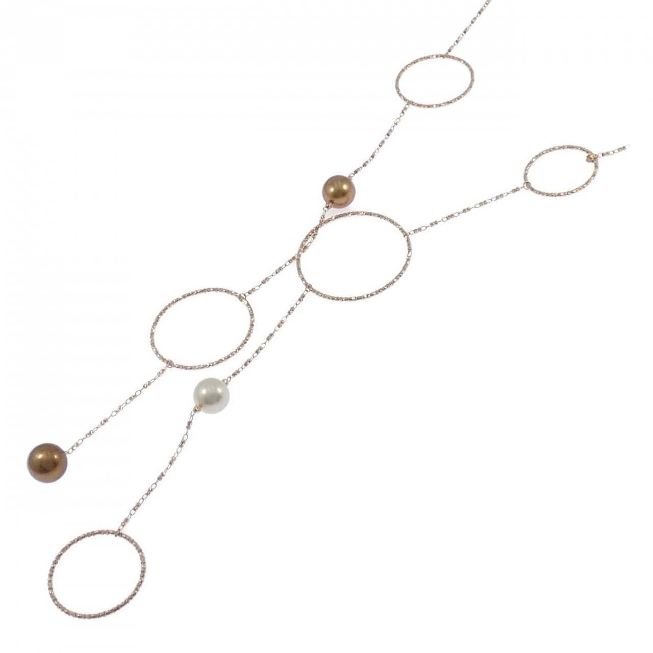 K18PG 白蝶パール ネックレス