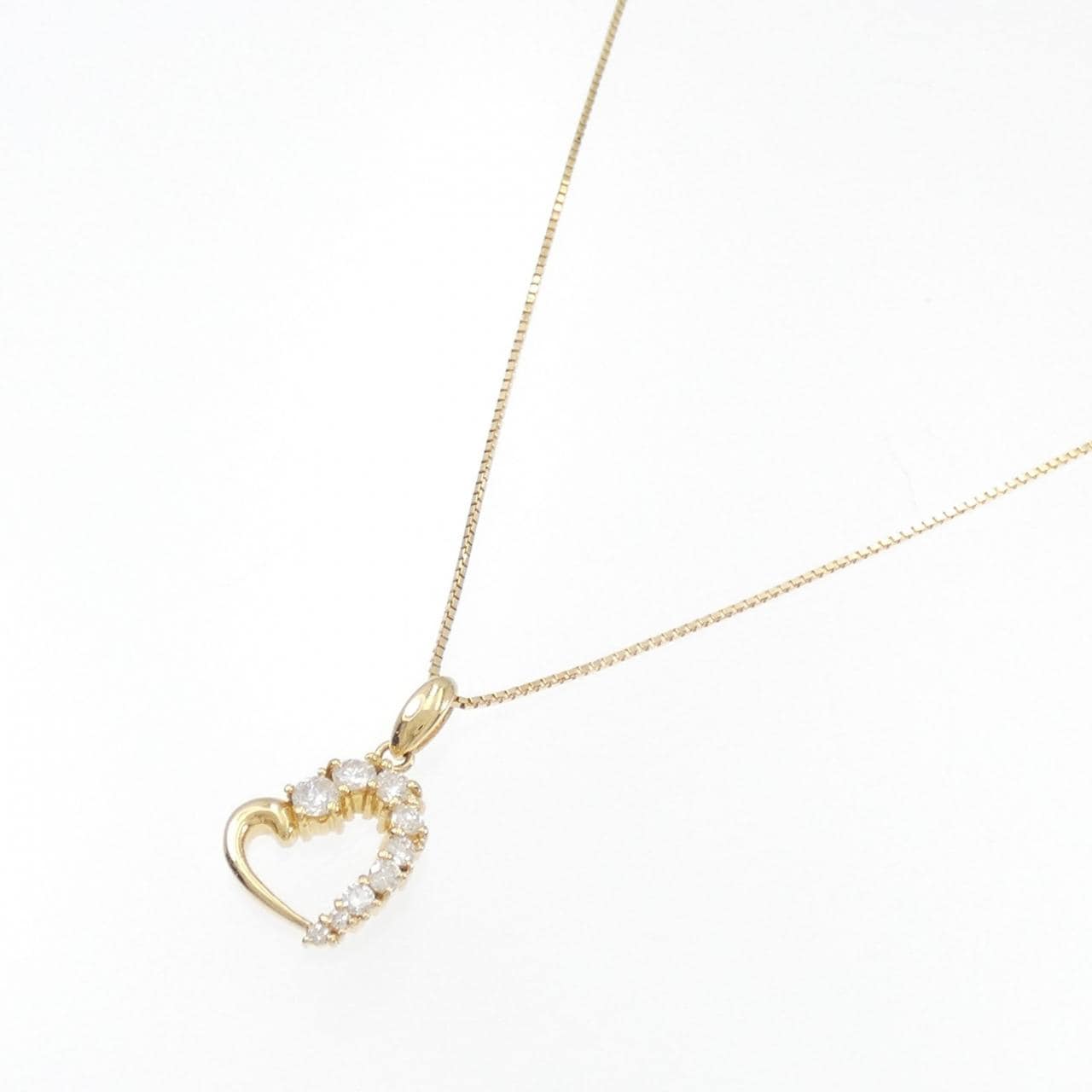 K18YG ハート ダイヤモンド ネックレス 0.41CT