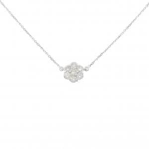 K18WG フラワー ダイヤモンド ネックレス 0.50CT