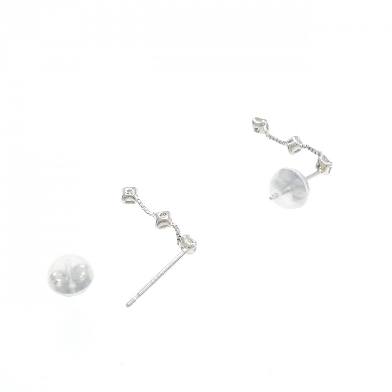 PT900 スリーストーン ダイヤモンド ピアス 0.2CT