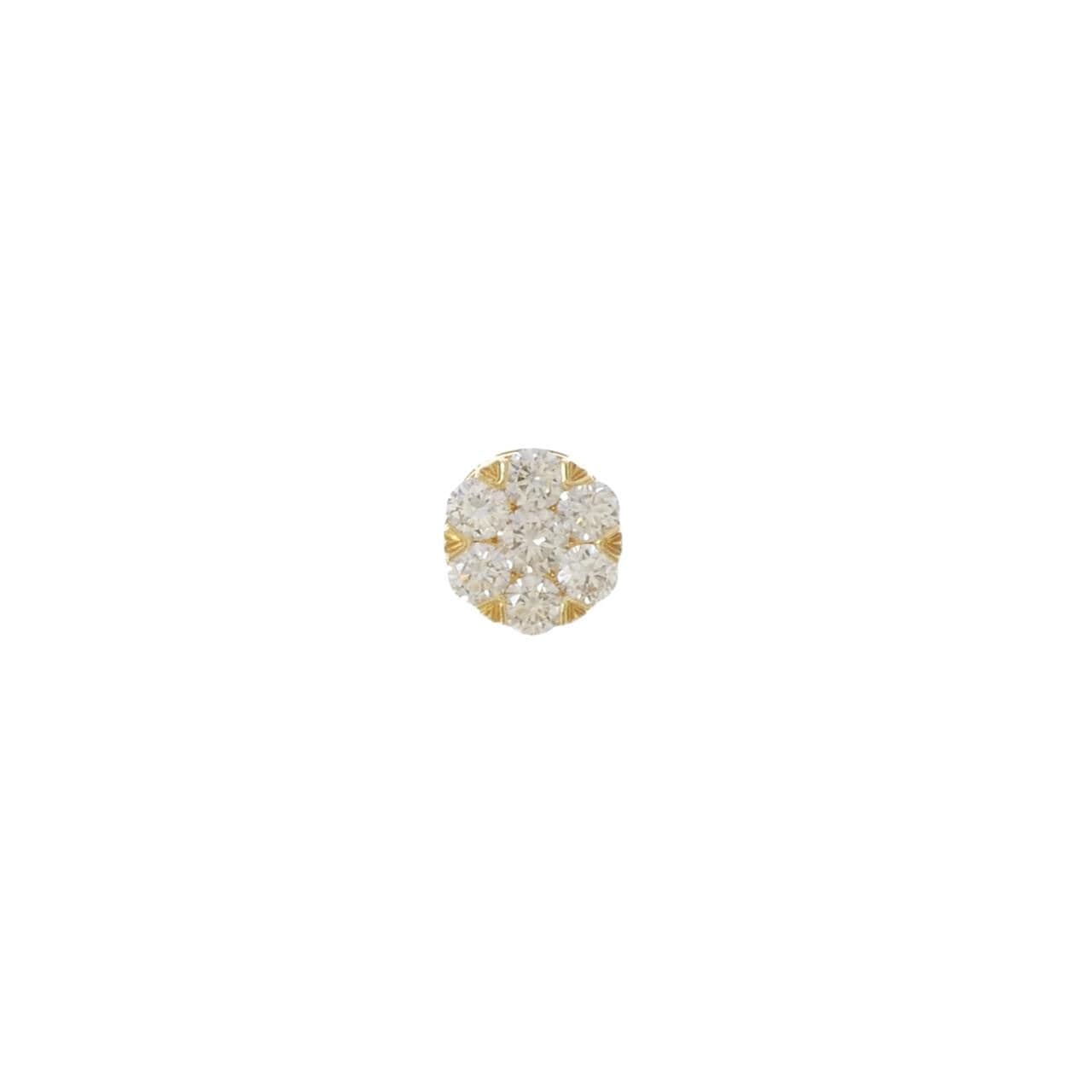 K18YG ダイヤモンド ピアス 0.60CT 片耳