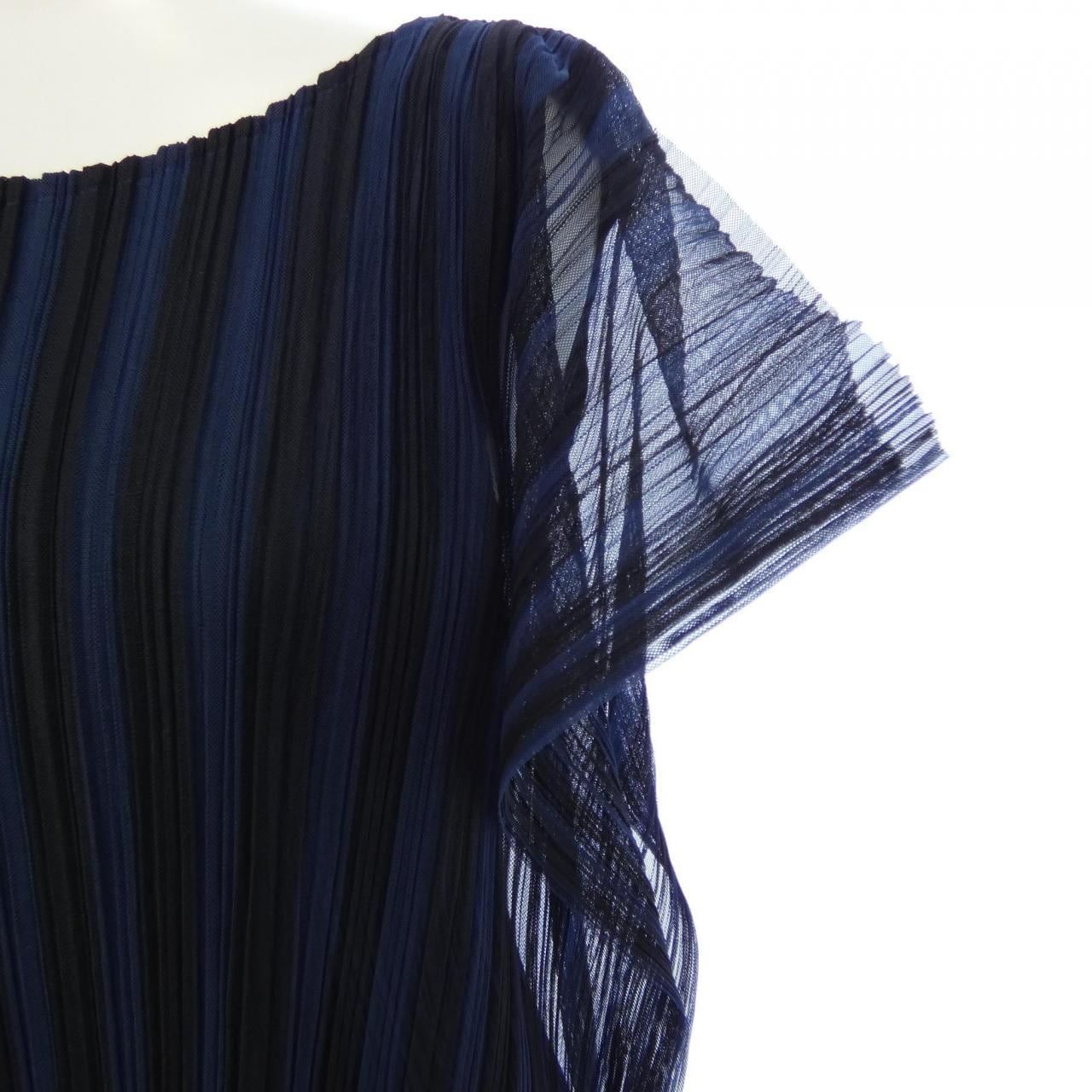 プリーツプリーズ PLEATS PLEASE 2014 メッシュレイヤード ストライプ PP41-JK675 7569022 チュニック