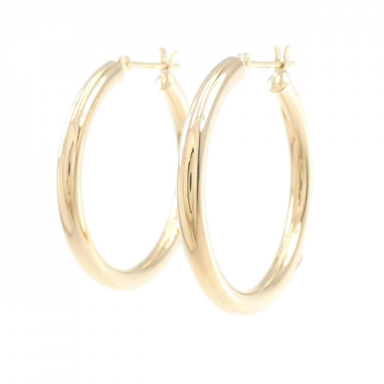 K18YG hoop earrings