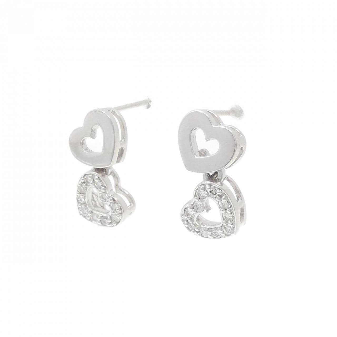 ポンテヴェキオ ハート ダイヤモンド ピアス 0.28CT