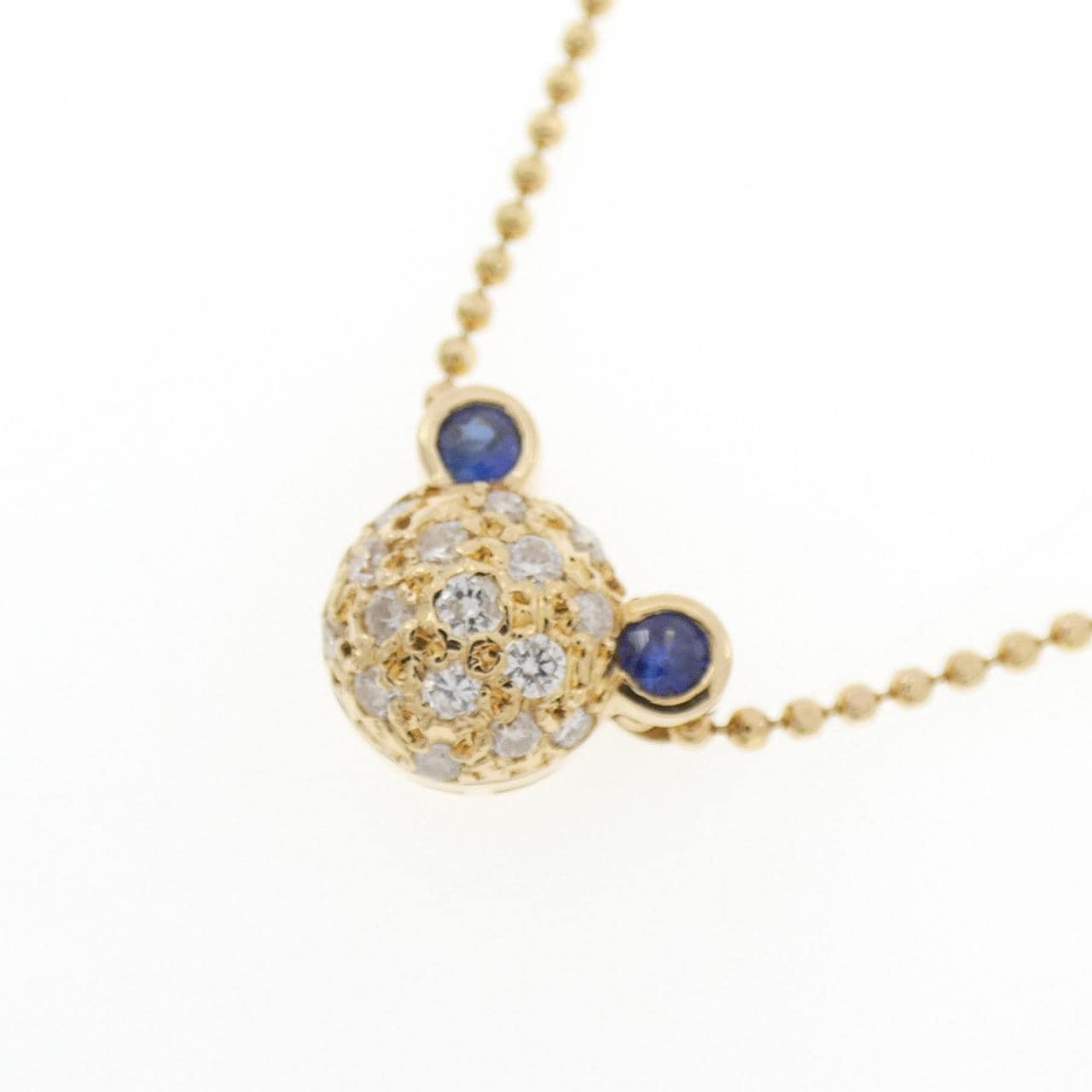 K18YG パヴェサファイヤ ネックレス 0.12CT