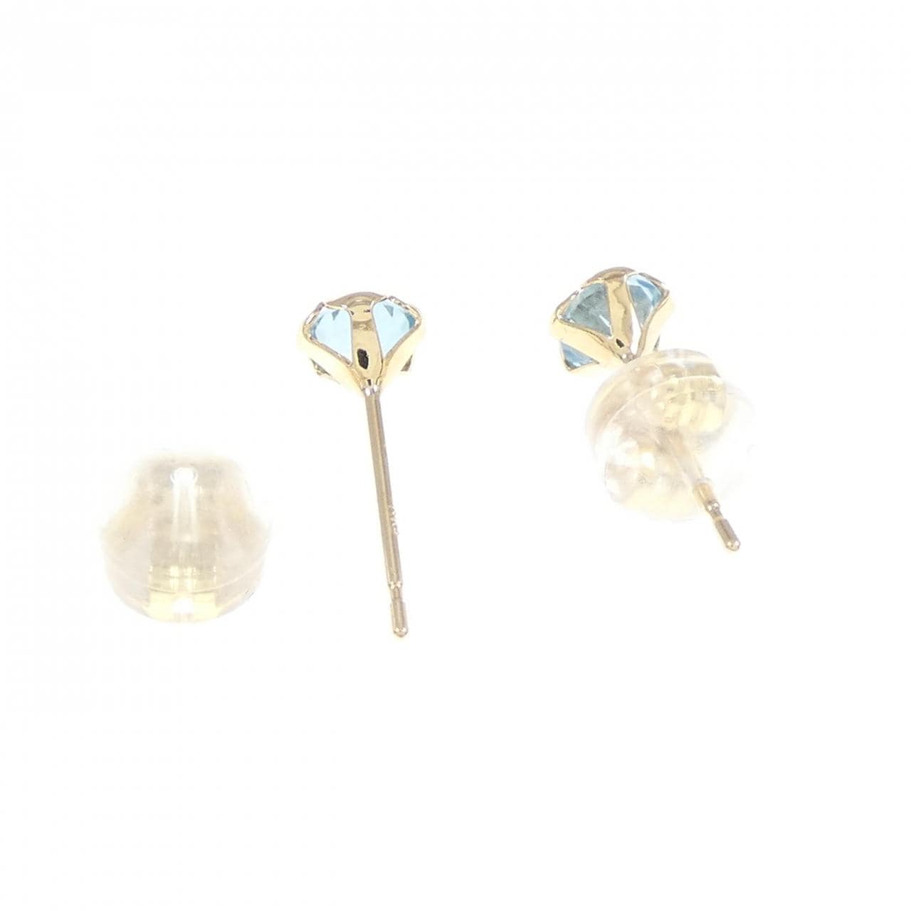 [BRAND NEW] K18YG blue Topaz earrings