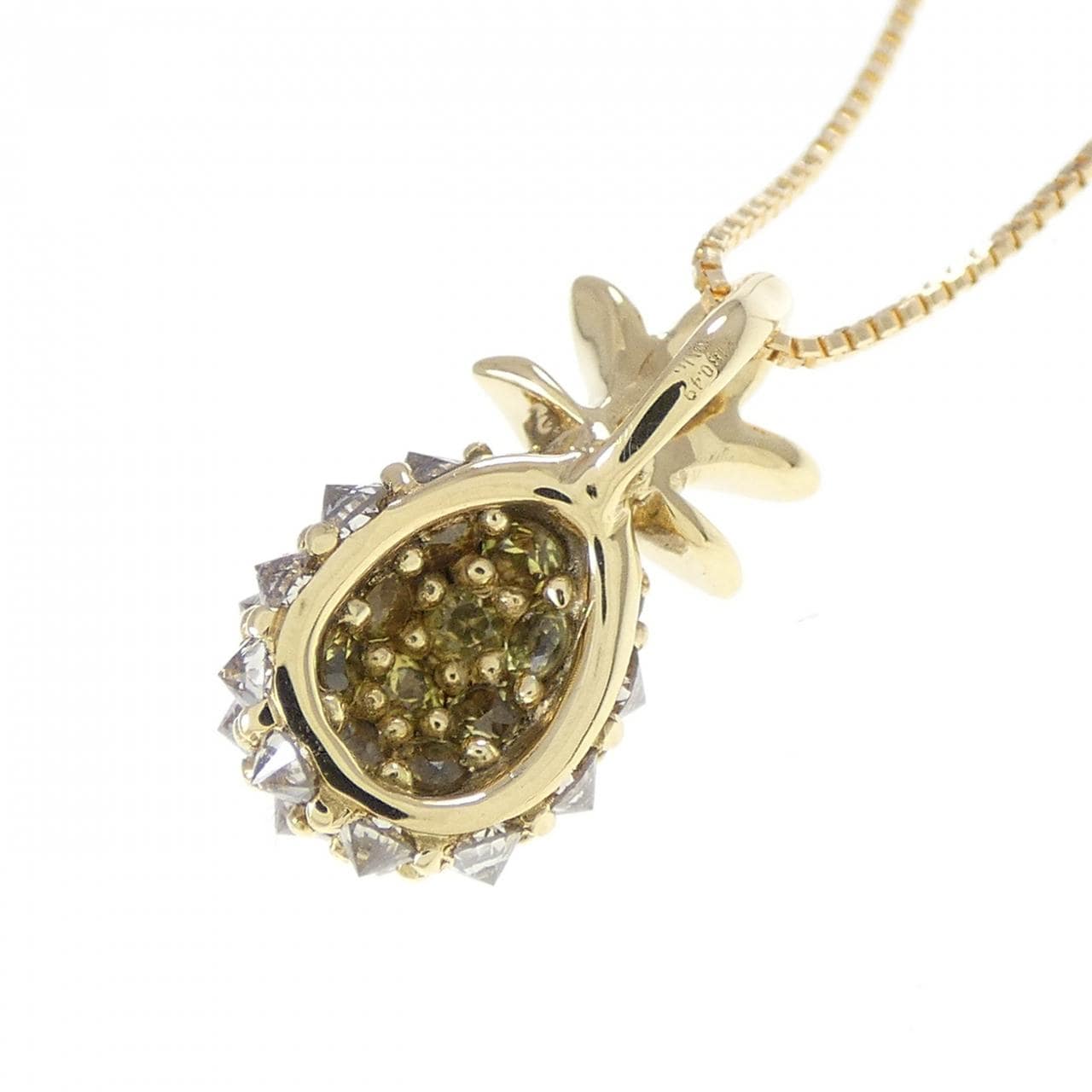 18K Yellow Gold Sapphire Necklace 0.16CT