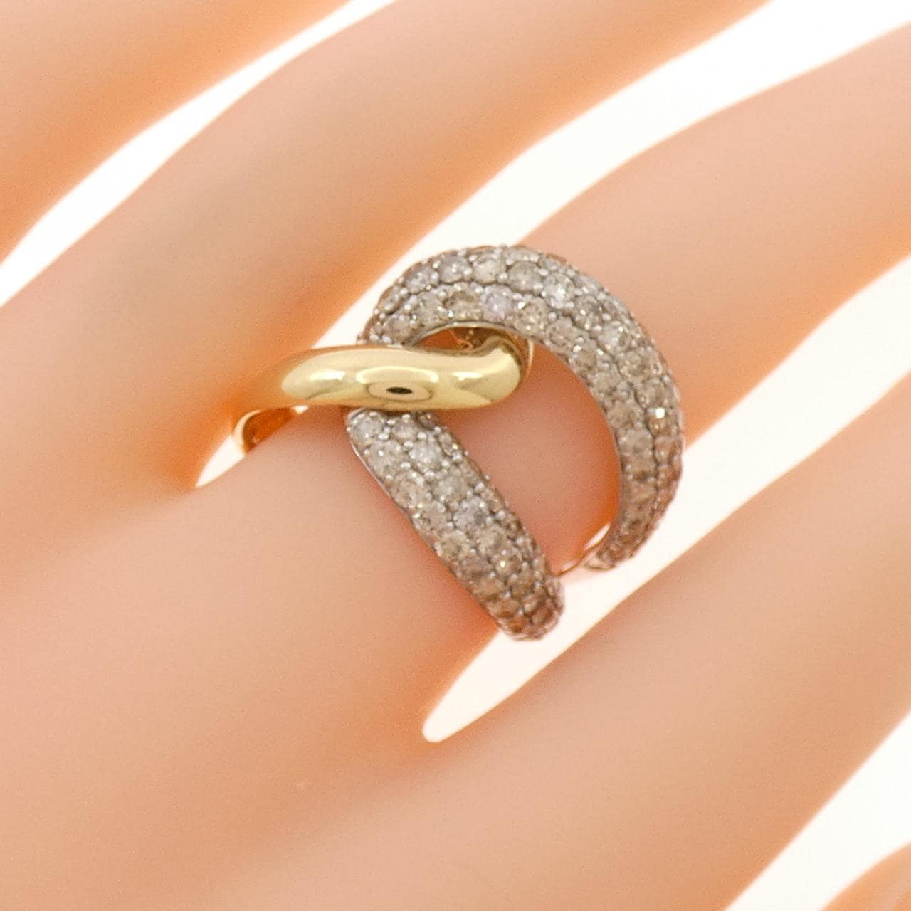 K18YG/PT900 ダイヤモンド リング 2.00CT