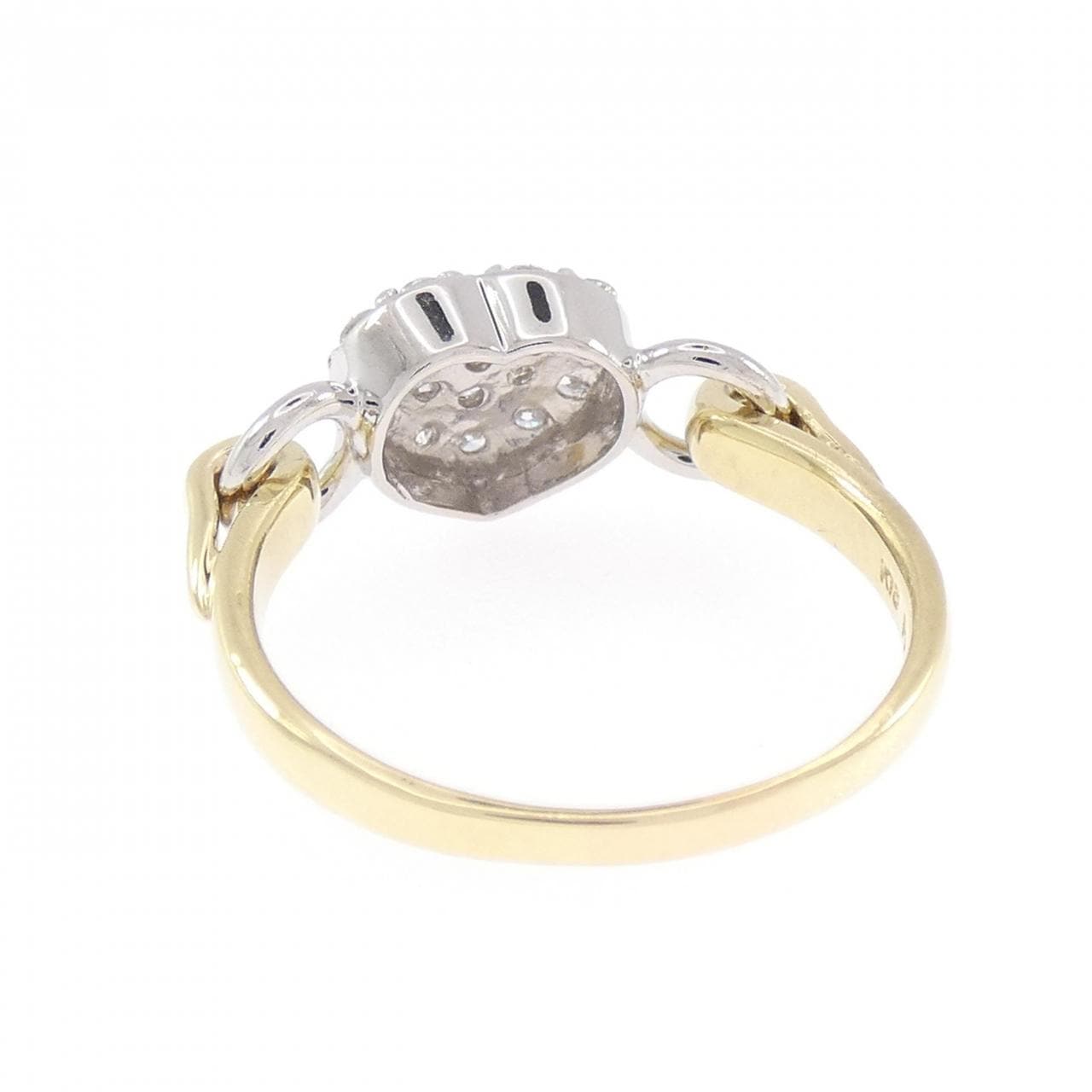 K18YG/PT900 ハート ダイヤモンド リング 0.30CT