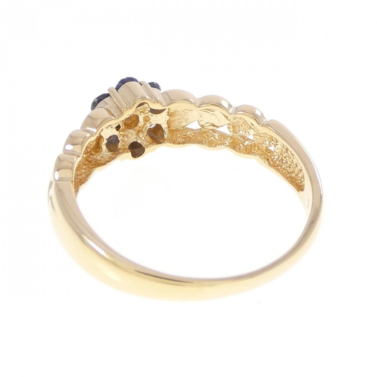 K18YG フラワー サファイヤ リング 0.32CT