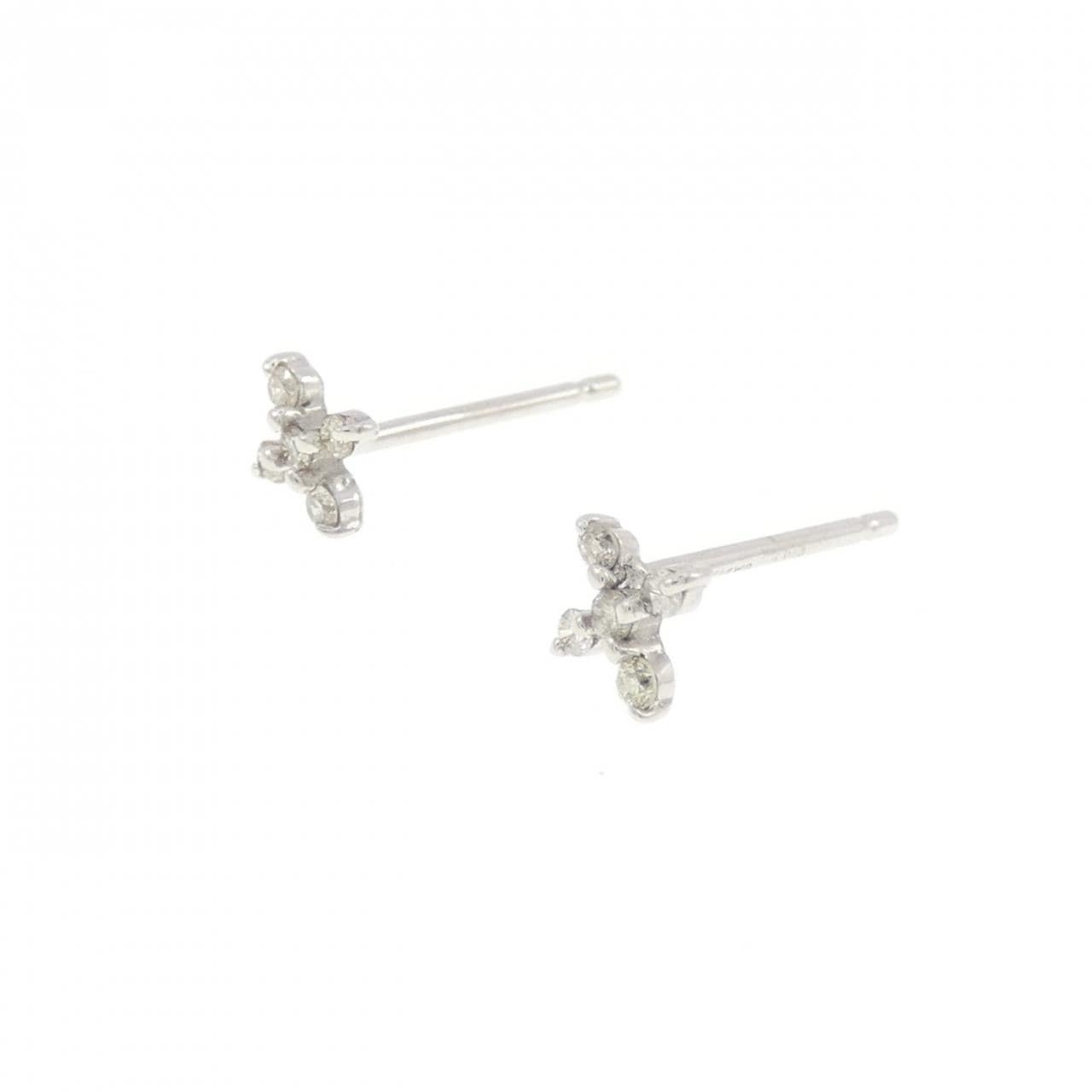 K14WG ダイヤモンド ピアス 0.06CT