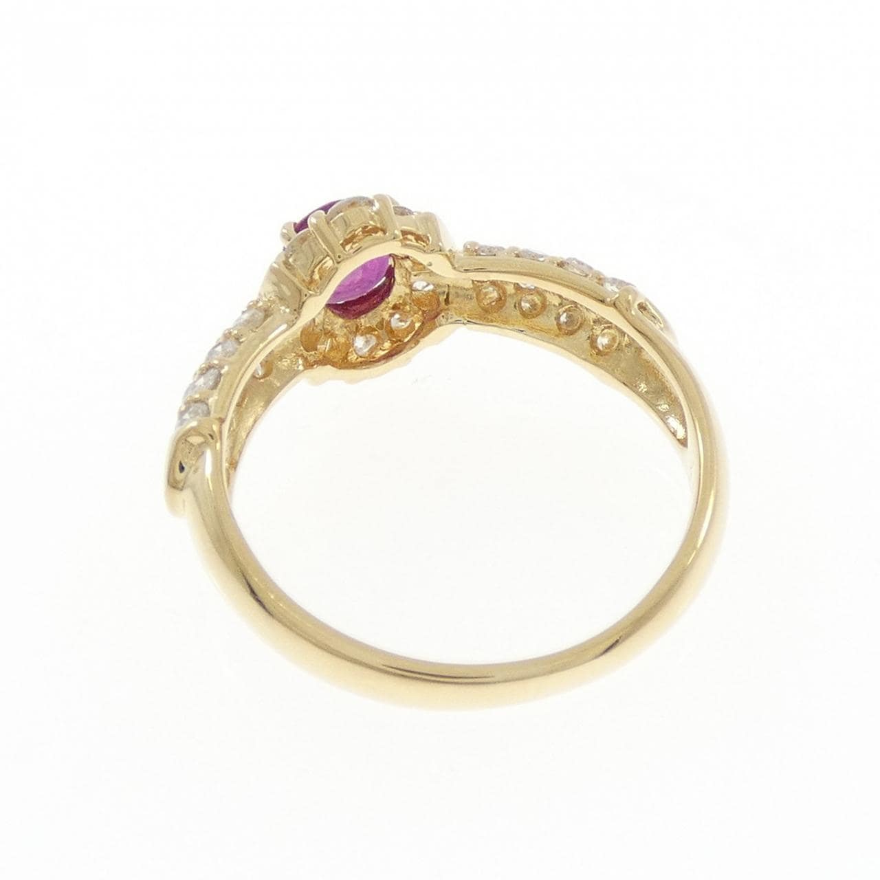 K18YG ルビー リング 0.52CT