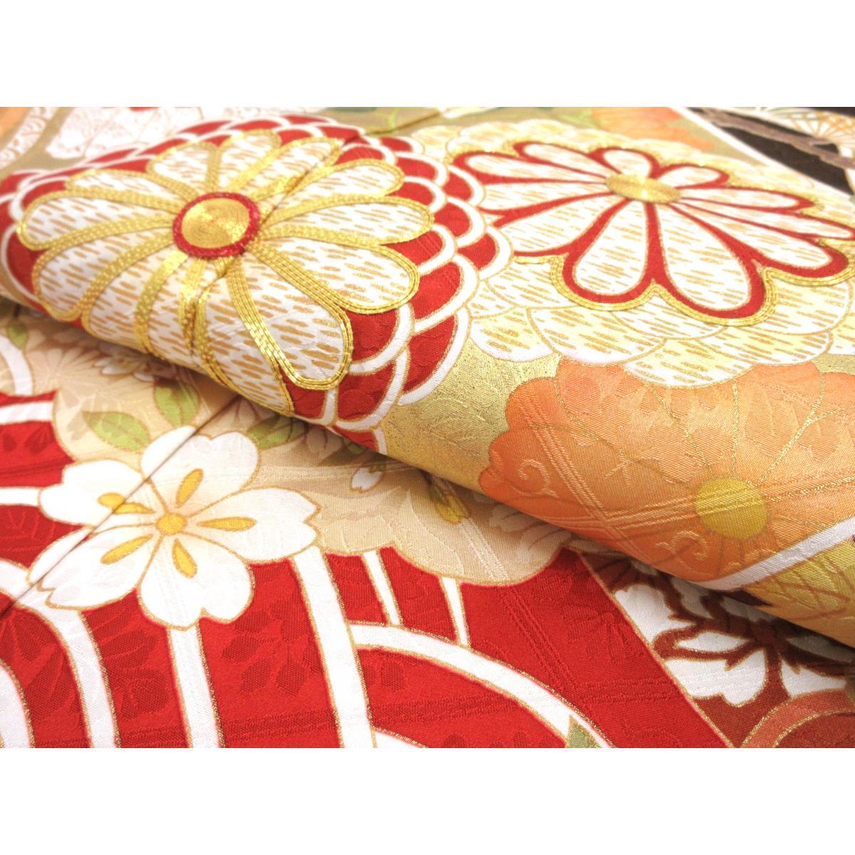 振袖　友禅金彩加工　刺繍入りボカシ染