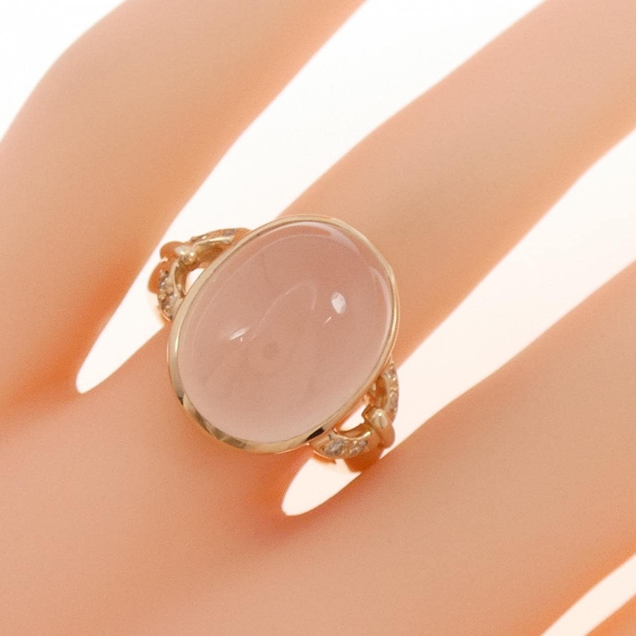 K18PG ローズクオーツ リング 10.77CT