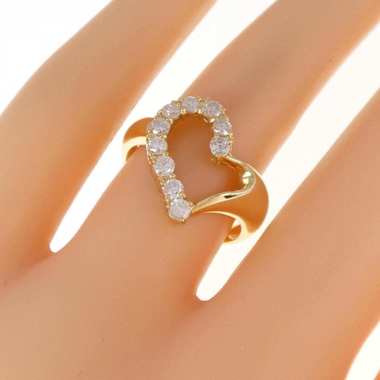 K18YG ハート ダイヤモンド リング 0.50CT