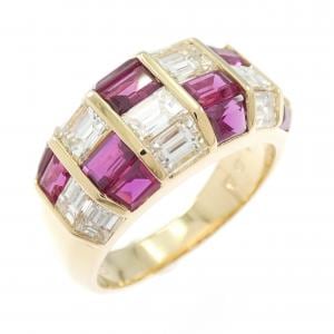 K18YG ルビー リング 2.26CT