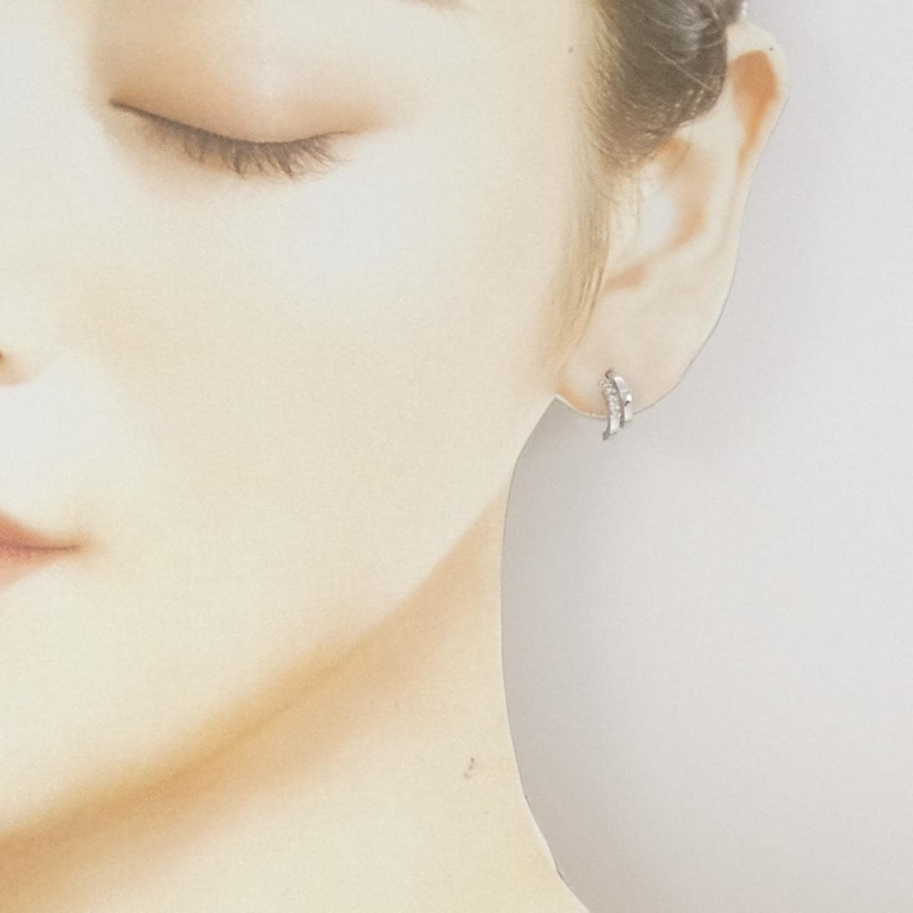 K14WG ダイヤモンド ピアス 0.10CT