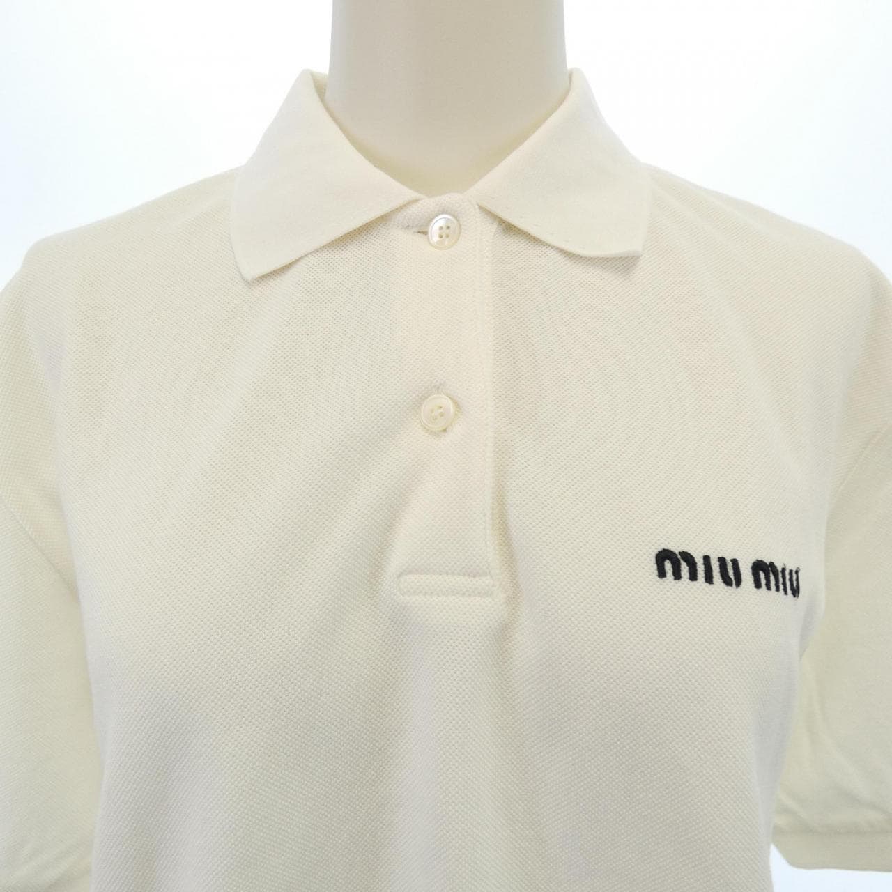 MIU MIU Miu cotton pique polo shirt with logo, MJN535 SOOO 14RW.